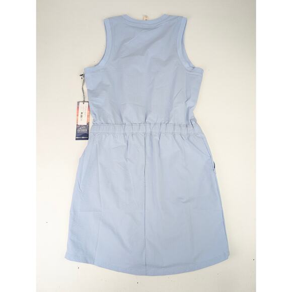 Kyodan Women's Small Skyway Belted Seersucker Dress - Light Blue - Picture 9 of 10
